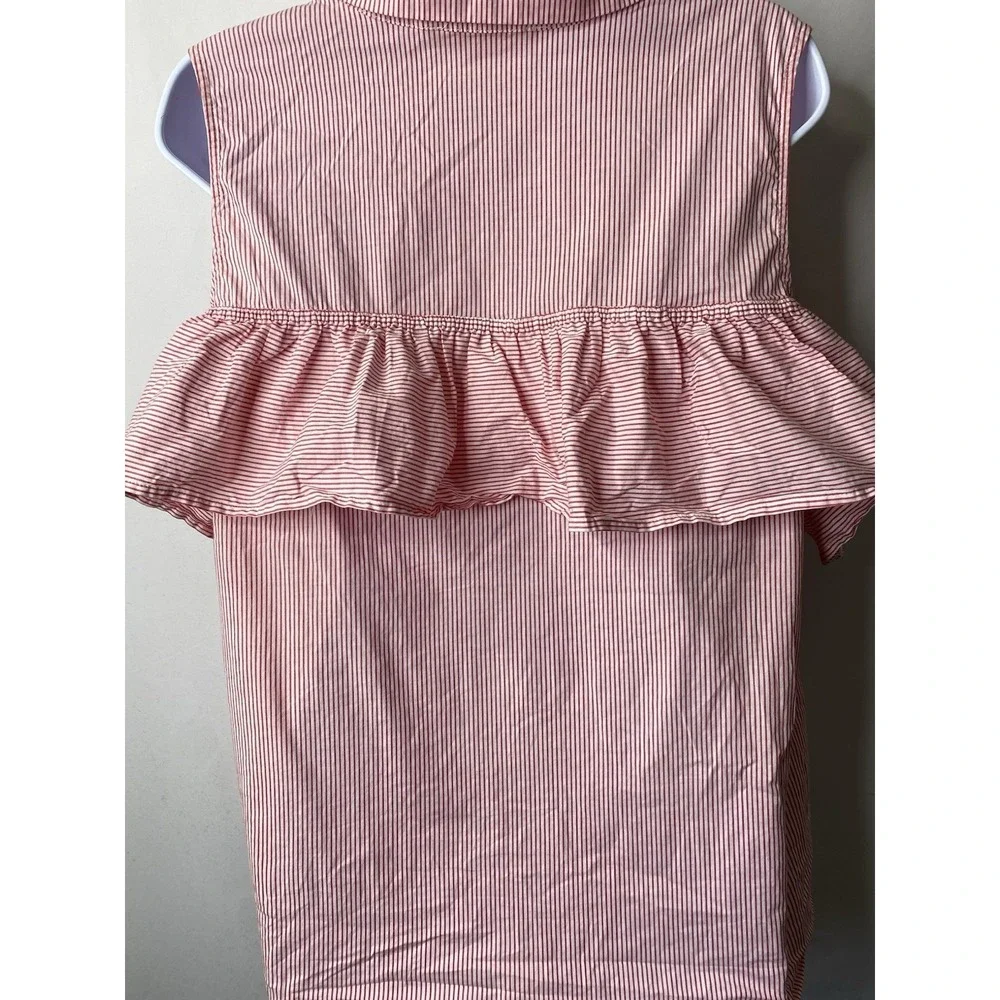 Michael Kors Womens Tiered Peplum Shirt Size XL Girl Next Door‎ Coastal Vacation